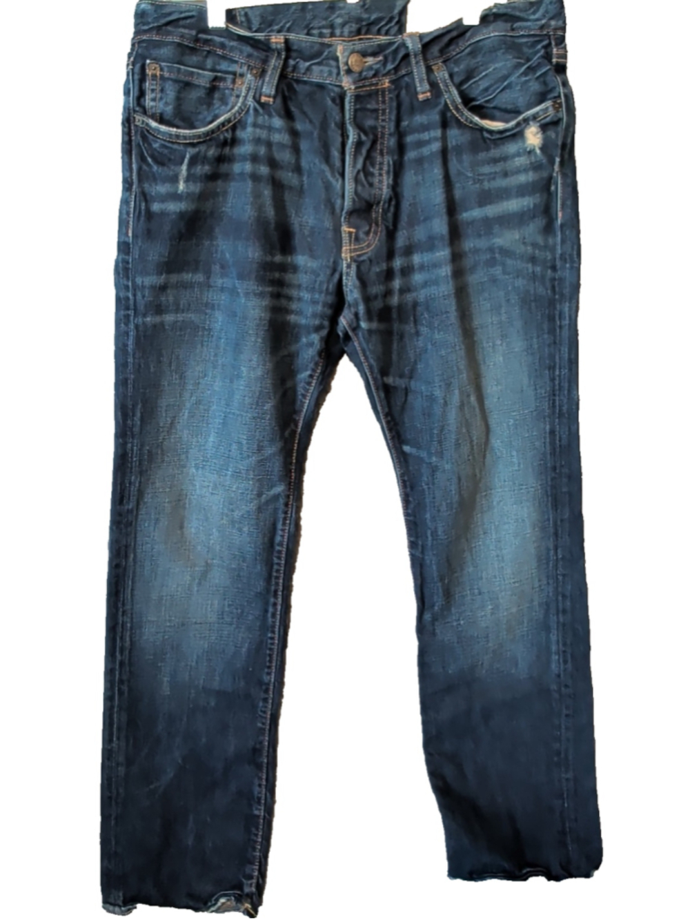 HOLLISTER Mens Huntington Denim Jeans Low Rise Slim Straight Distressed W36xL30